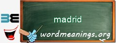 WordMeaning blackboard for madrid